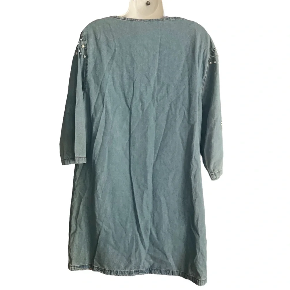 R1983 Denim Pullover Tunic Dress - Picture 4 of 6